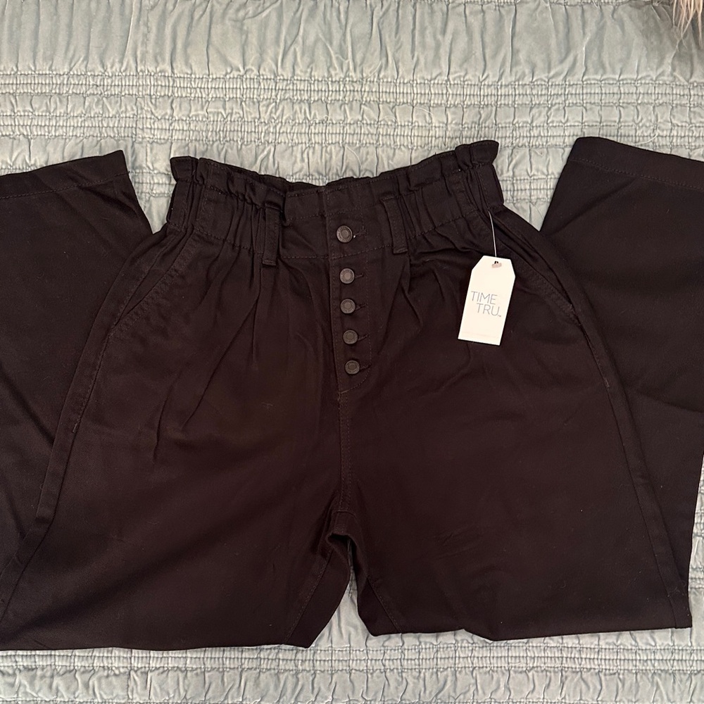 Time and Tru Black Buttoned Trousers